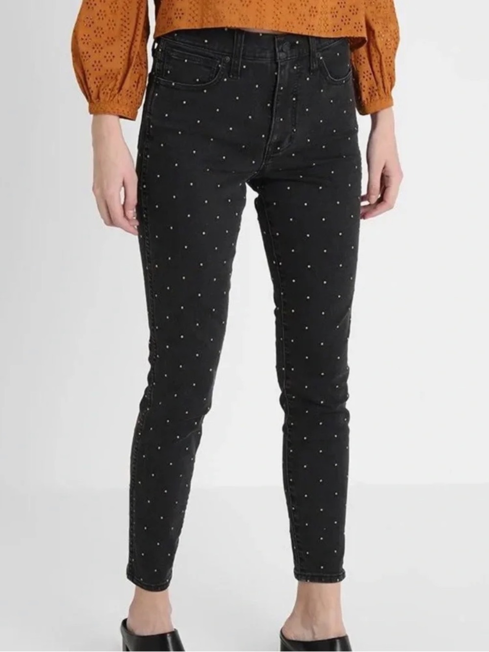 Madewell Black Studded Skinny Jeans - Women